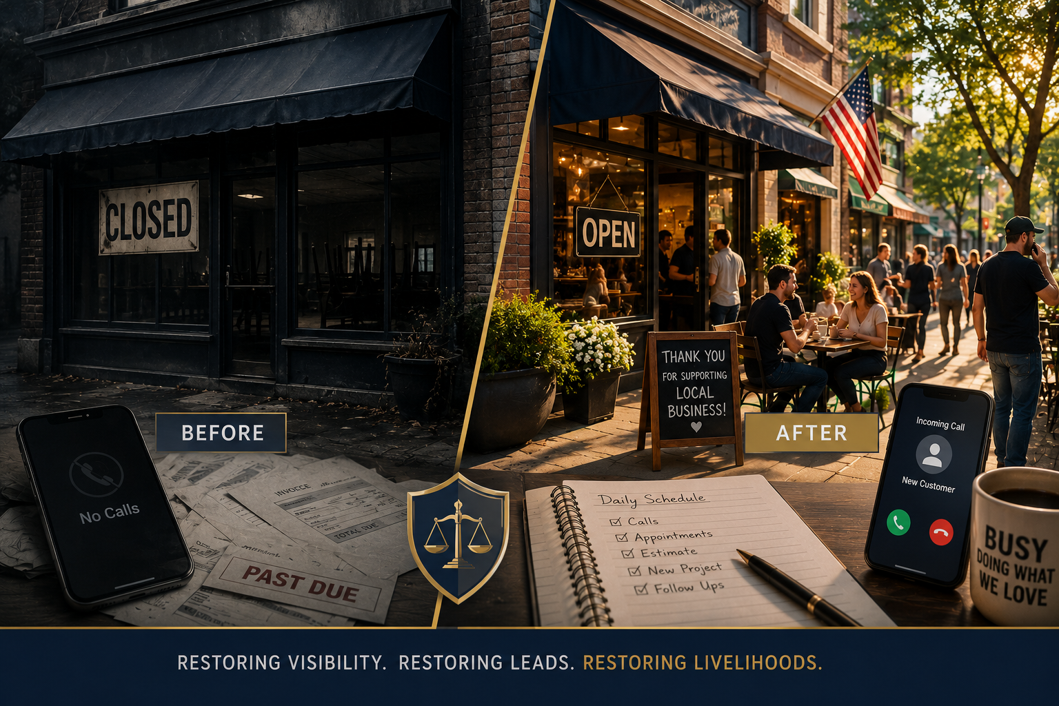 From CLOSED and no calls to OPEN with new customers — restoring visibility, leads, and livelihoods